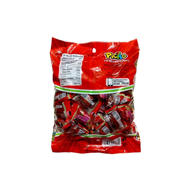 Picao Chi-Gomita Fresa - Gomita sabor fresa cubierta con dulce