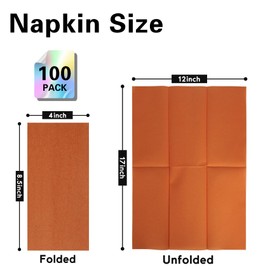 100 Pack Terracotta Paper Napkins, Disposable Linen-Feel Guest Towels Cloth-Like Hand Towels, Soft, Absorbent, Paper Hand Napkins for Kitchen, Bathroom, Parties, Weddings, Dinners - 12" x 17"