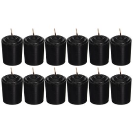 Mega Candles 12 pcs Unscented Black Votive Candle, Hand Poured Wax Candles 15 Hours 1.5 Inch x 2.25 Inch, Home Décor, Wedding Receptions, Baby Showers, Birthdays, Celebrations, Party Favors & More