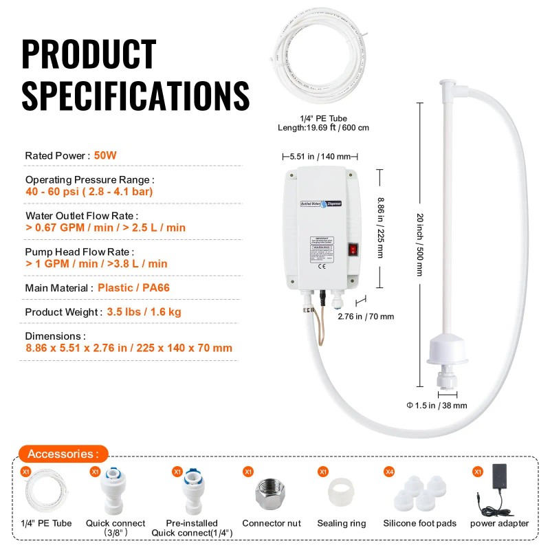 Single Inlet Automatic Electric Water Dispenser Pump System 5 Gallon