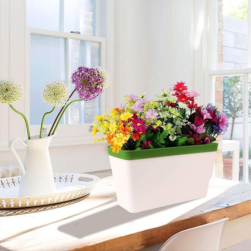AIMALL Self-Watering Balcony Vegetable Pot for Growing Cilantro, Onions, Herbs,