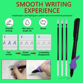 YAMMI Magic Pens & Refills for Magic Practice Copybook, Drawing Pen of Invisible Ink, Writing Training Aid Pencil Grip, Tracing Copy Book Material for Kindergarten Kids