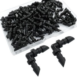 LifCratms 60 Pieces Drip Irrigation Barbed Elbow Fittings, Barbed Connectors 1/4 Inch, Irrigation Elbow for Home Garden Lawn Pipe Supplies or Sprinkler Systems