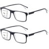 Missfive 2 Pack Mens Light Multifocus Progressive Reading Glasses Blue
