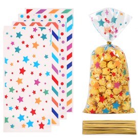 Rainbow Cellophane Party Bags Pack of 100