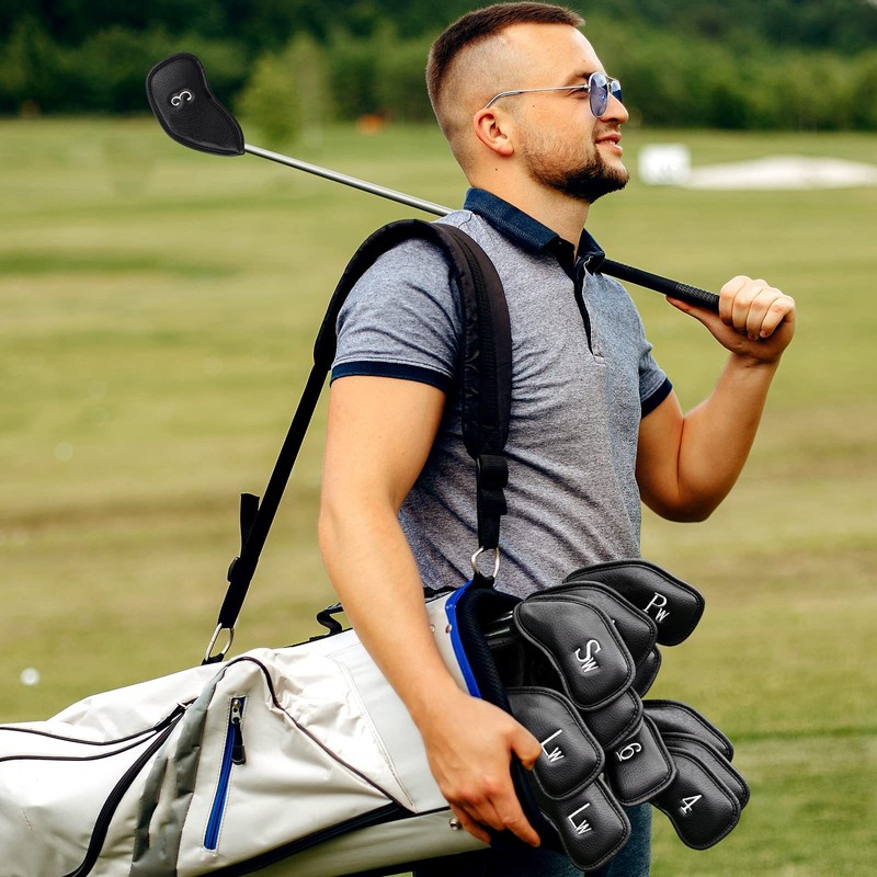 Left Handed Golfer 12pcs/Set Black Golf Iron Headcover Set Easy