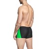 Aquarti Men's Short Swimming Trunks with Side Stripes, Black /