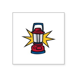 CafePress Camping Lamp Sticker Square Bumper Sticker Car Decal