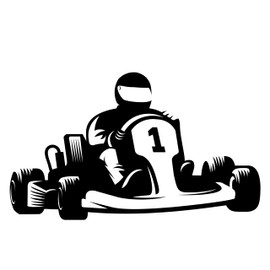 Go Kart Racer Wall Decal, Boys Room Vinyl Sticker, Removable Mural, Boy's Room Decor (39x23 Inches)