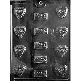 Grandmama's Goodies V044 Valentine's Day Love Assortment Chocolate Candy Soap Mold with Exclusive Molding Instructions … (1)