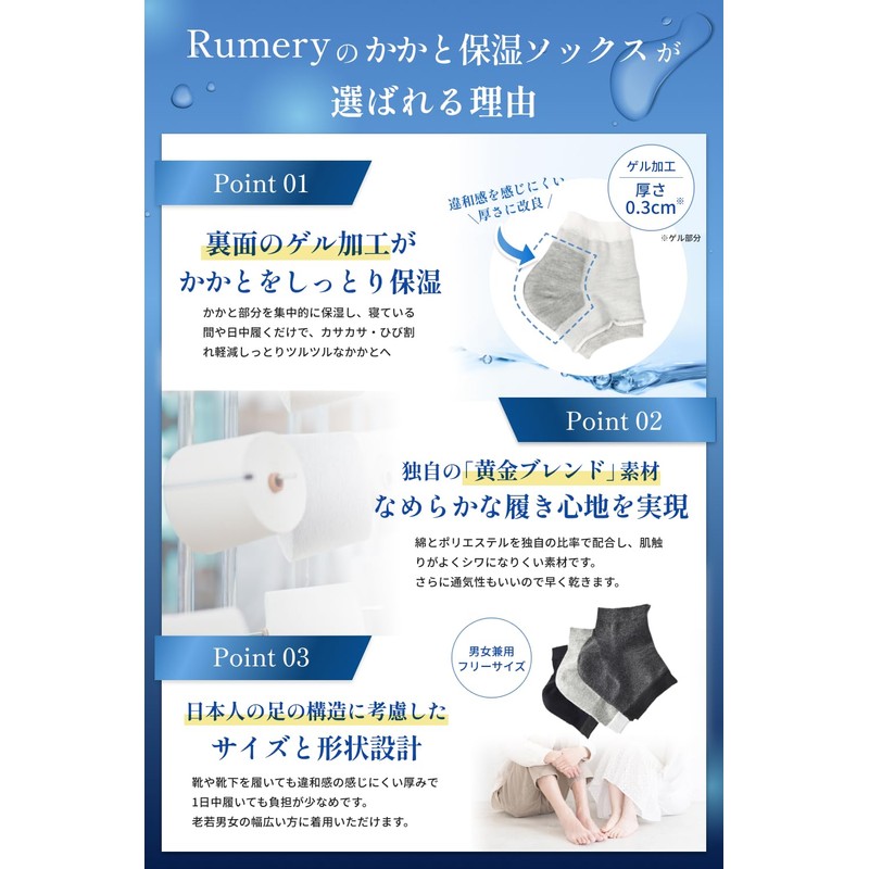Heel Care, Moisturizing Socks, [Just Put it on and Sleep,