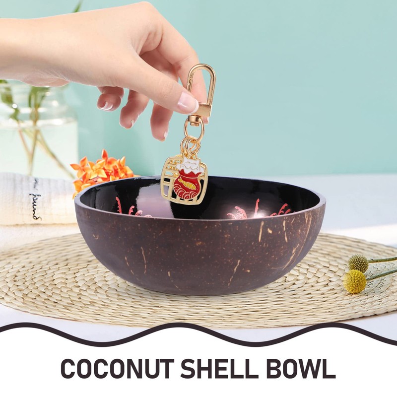 Cabilock Natural Coconut Bowl Shell Bowls Key Bowl for Entryway