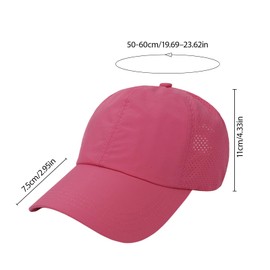 Womens Criss Cross Ponytail Baseball Cap,High Messy Bun Ponycap Quick Drying Mesh Outdoor Sports Hat with Ponytail Hole Adjustable Travel Summer Hat Black,Pink,Grey (UK, Alpha, One Size, Pink)