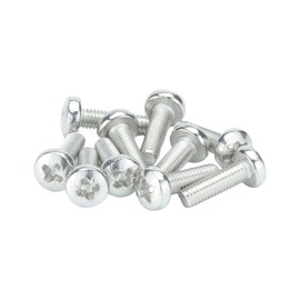 M8 (8mm x 20mm) Pozi Pan Head Machine Screws - BZP Steel (Pack of 10)