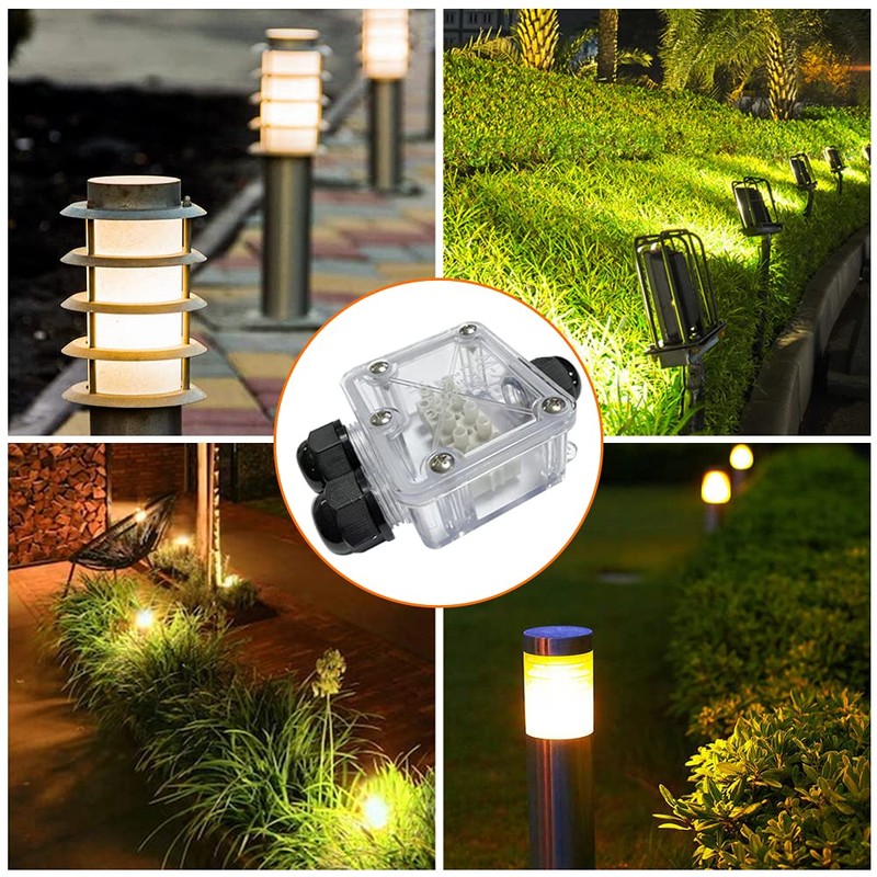 4VWIN IP68 Waterproof Junction Box 3-Way Outdoor Cable Connector for