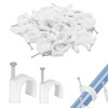 MEXRUMI Pack of 200 Cable Clamps, 2 Sizes, Durable Round