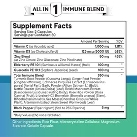 Quercetin Zinc Vitamin C Vitamin D Bromelain Elderberry -Nettle Supplement with Artemisinin, Sea Moss, Echinacea - 180 Count