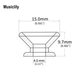 Musiclily 15mm Oversized Metal Guitar Strap Buttons Strap End Pins with Screws for Acoustic Electric Guitar or Bass Ukulele, Black (Set of 2)