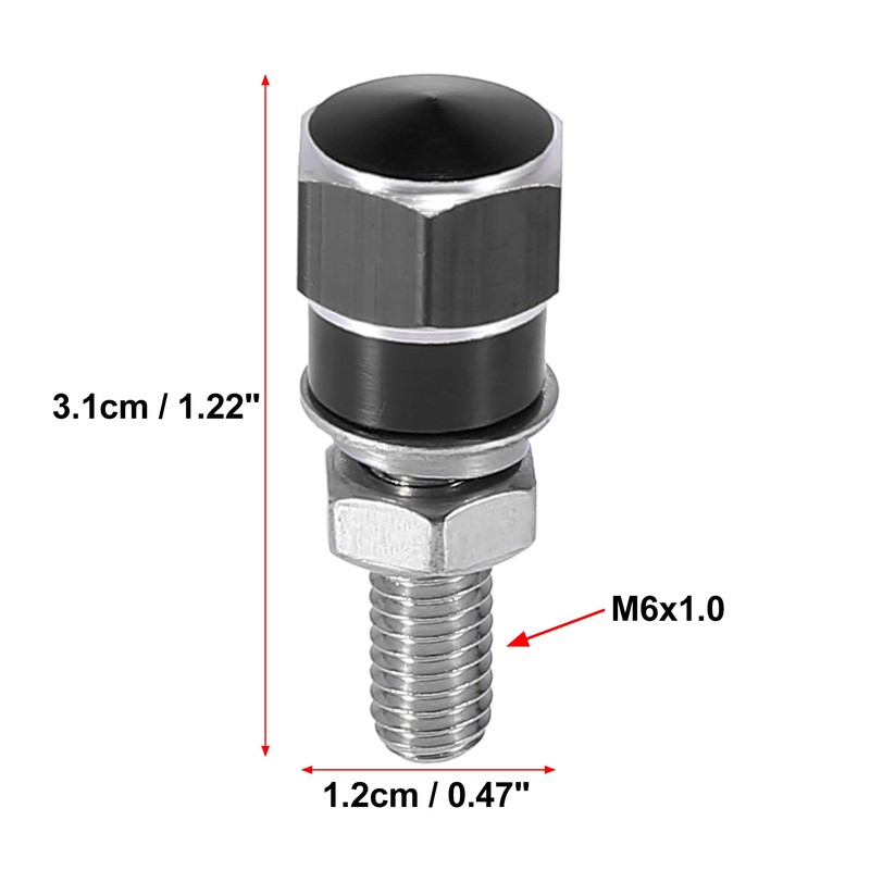 Motoforti 4pcs Universal Motorcycle License Plate Frame Bolts Screws Black