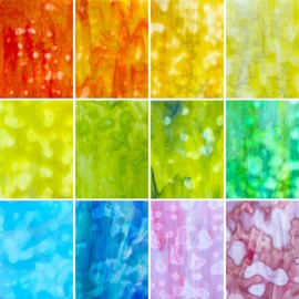 LITMIND 12 Sheets Mottled Opal Premium Stained Glass Sheets – 6 x 4 Inch Vibrant Translucent Assorted Colors Art Glass for DIY Crafts, Mosaic & Stained Glass Projects