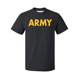 Army Men's T-Shirt | Military Training PT Exercise Workout Gear Veterans Service Family Support Motivation, S, Black