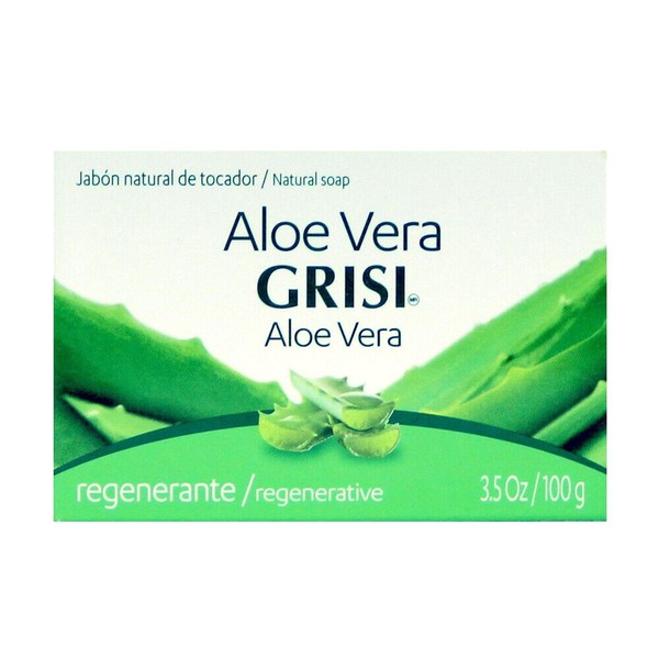 Grisi Aloe Vera Natural Soap Bar Protects, Regenerates & Moisturizes Skin. 3.5Oz
