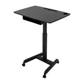 MUSESPANI Height Adjustable Mobile Stand Up Desk,31.5 * 22 Inches,Rolling Computer Desk,aptop Desk Standing Table for Conference Rooms, Offices, Classrooms, Homes, Schools (Black)