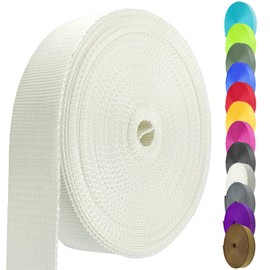 Nylon Webbing 1.5 Inch, Heavy Duty Nylon Webbing Strap 12 Yard,Durable Nylon Strapping for Indoor or Outdoor Gear, DIY Crafting, Repairing (White, 1"-12 Yard)