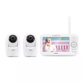 VTech VM5262-2 2 Camera 5" Digital Video Baby Monitor with Pan & Tilt Camera