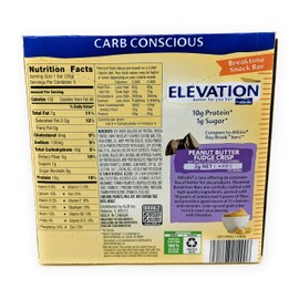 Elevation by Millville Peanut Butter Fudge Crisp Breaktime Bars 1.2oz x5 bars(total 6 oz), pack of 1