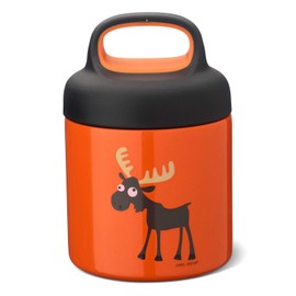 Carl Oscar Kleine Isolierflasche für Suppe, Obstsalat, Nudeln etc. für Kinder, aus Edelstahl, doppelwandig, Orange, Ø 8,7 x 13,5 cm, 0,3 l