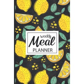Weekly Meal Planner:: food journals meal planner notebook with grocery list meal planner magnetic Notebook Lemon Background Cover