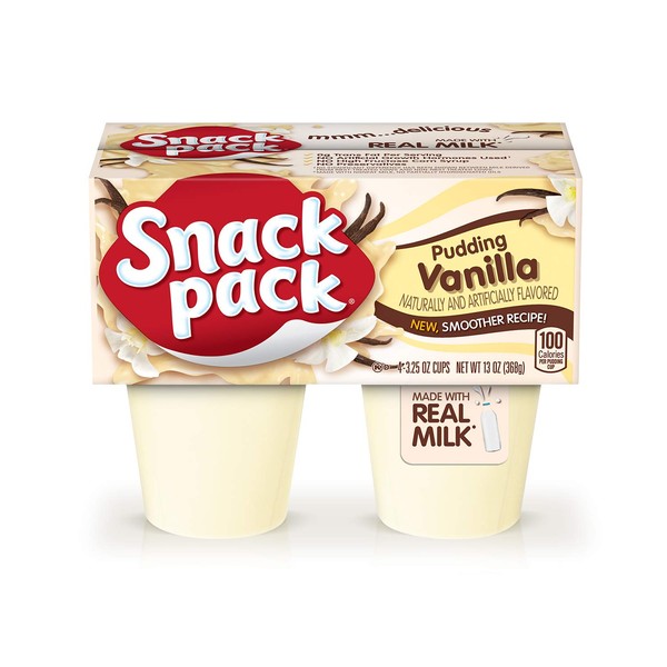 Snack Pack Vanilla Pudding Cups, 3.25 Ounce (Pack of 48)