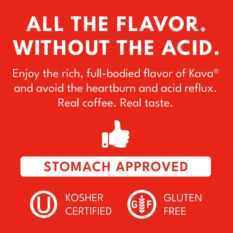 Kava Decaf Acid Reduced Instant Coffee, 4 Ounce Jar (Pack