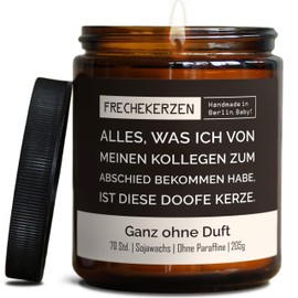 Lustige Duftkerze mit Spruch für Kollegen | Handgemacht aus Sojawachs | In Geschenkbox | Nachhaltiges freches Geschenk für Arbeitskollegen, Mitarbeiter Chef Kollegin |Ohne Duft