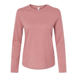 Bella Canvas Women’s Jersey Long Sleeve Tee - Heather Mauve - L