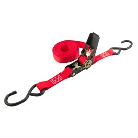 Erickson 01400 Red 1" x 15' Motorcycle/ATV Ratcheting Tie-Down Strap
