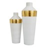 Deco 79 Metal Decorative Vase Centerpiece Vases with Gold Band,