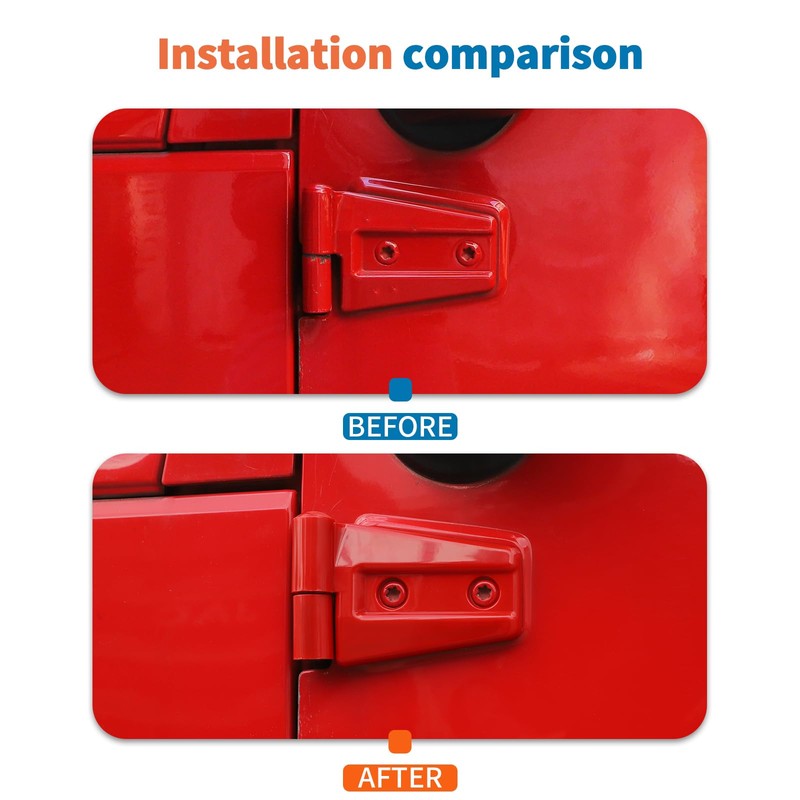 JeCar 12PCS Red Full Set Hinge Cover Trim Kit Fit