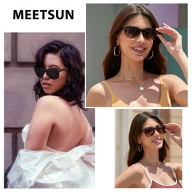 MEETSUN Polarized Sunglasses for Women Men Classic Retro Sun Glasses for Driving UV400 (3 Pack) Black Tortoise Brown Gradient