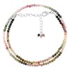 Natural Multi Tourmaline Gemstone Full Beaded Choker Necklace, Chakra Healing