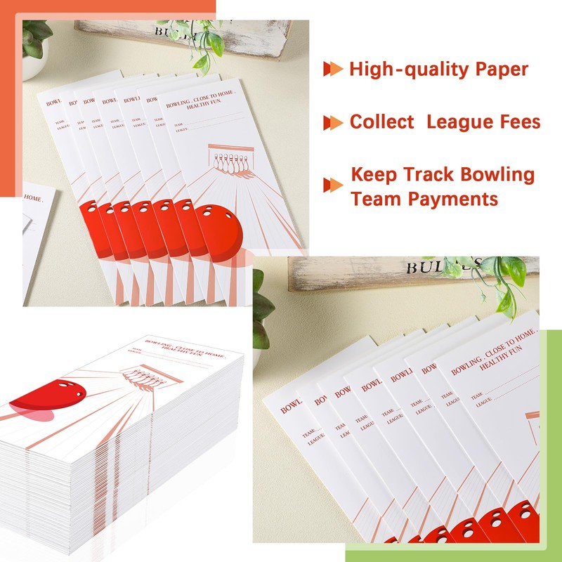 Geyoga 25/50/100/150 Pcs Bowling League Envelopes Bulk Bowling Team Money