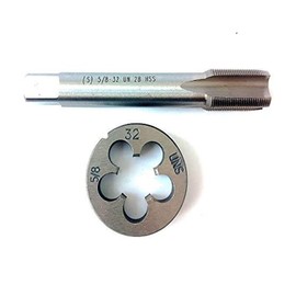 HUAZHICHUN 1PC 5/8-32 Tap + 1PC 5/8-32 Die, HSS Tap and Die Set Right Hand Tap