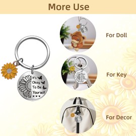 CEYAZYE 2PCS Sunflower Keychain Gifts, Inspirational Charms for Bestie Bff Friends Female Birthday Gift, Cute Key Chains Ideas Motivational Accessories for Women Men