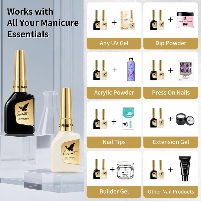 Nail Primer & Dehydrator Set, Preparation for Gel & Acrylic