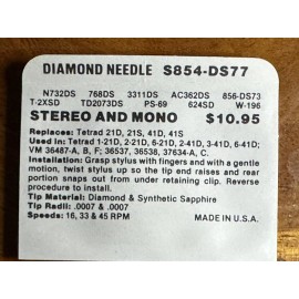 Superb Needle New Old Stock Diamond Needle S854-DS77