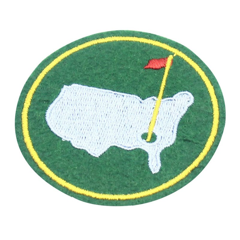 Red Flag Golf &USA Map Iron On Patch Embroidered Iron