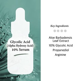 Cos De BAHA Glycolic Acid 10% Gel Peel AHA with Arginine - Whitehead Power Liquid, Natural Exfoliator for Night, Acne Prone Skin, Wrinkle Reduction, K