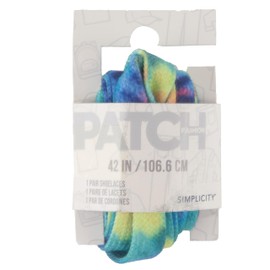 Simplicity Flat Shoelaces for Sneakers and Boots, 42" Long, Tie Dye