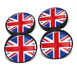 4 x Hub Caps, 60 mm Diameter, Wheel Centre Caps, Rim Sticker, Gel Emblem Doming for Car Rims, Tuning Accessories, Wheel Hub Caps DM006 (No. 6 United Kingdom, Hub Cover Set)
